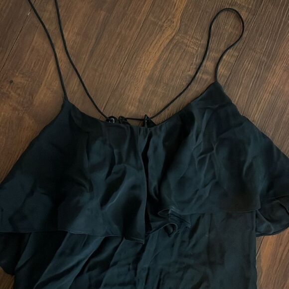 Black Luna Shirt Silk - Size Small Spaghetti Strap Shirt Tank - Picture 2 of 4